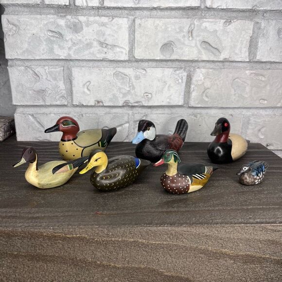 Big Sky Carvers Vintage Collectible Duck Miniature Figurines Lot of 7 - Picture 1 of 14